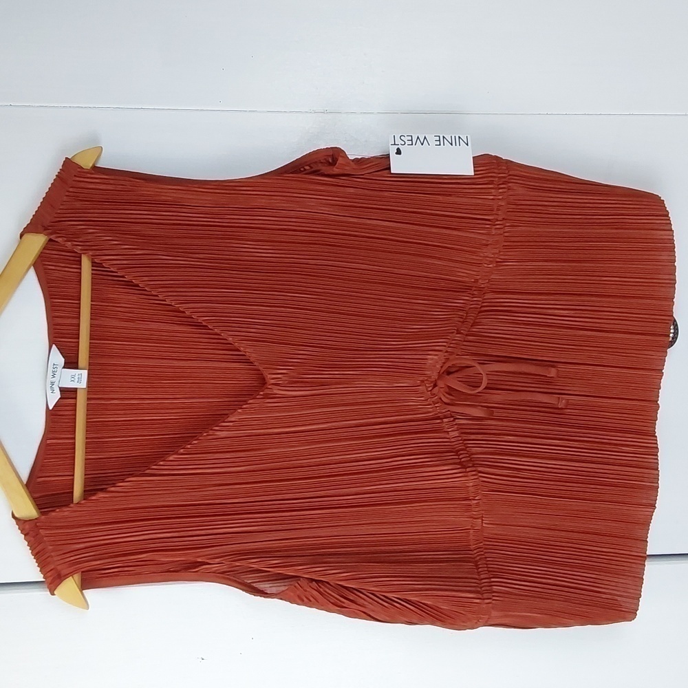 Nine West| Rust Orange Silky Ribbed Texture Sleeveless Top Office CareerSz.XXL